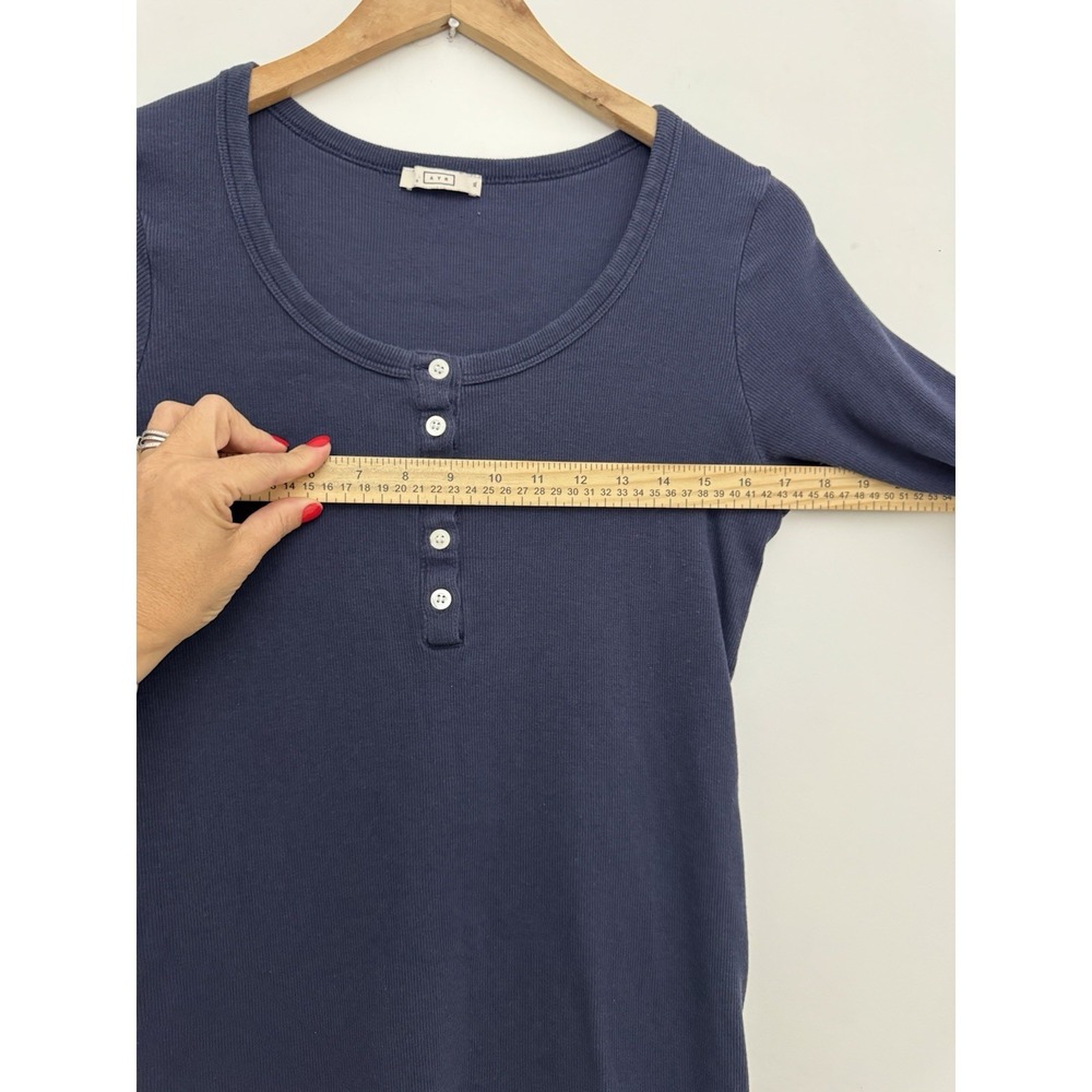 AYR 'The Exec' Ribbed Pima Cotton Sz XL Petite Classic Chic Preppy Soft Lounge - Picture 3 of 6